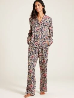 Navy Floral Pyjama Set -Elite Fashion Shop 107494s3