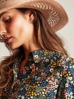 Joules Blue Kalina Concealed Placket Shirt -Elite Fashion Shop 121742s5