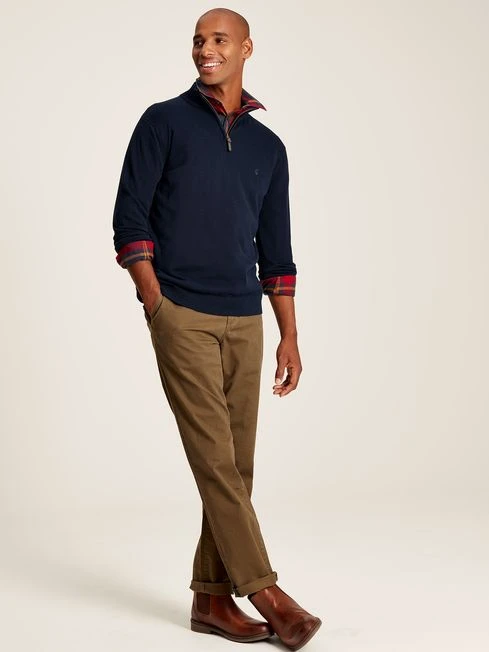 Navy Quarter Zip Knitted Jumper 3 Navy Quarter Zip Knitted Jumper - Image 3