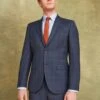 Navy/Rust Wool Slim Fit Suit: Jacket