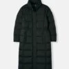 Black Showerproof Feather Down Long Coat
