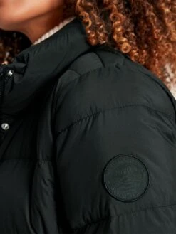 Black Showerproof Feather Down Long Coat -Elite Fashion Shop 154898s5