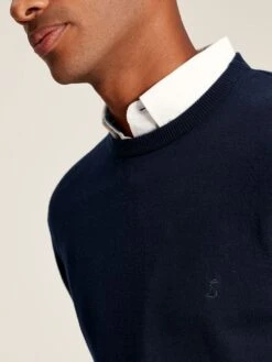 Navy Crew Neck Knitted Jumper -Elite Fashion Shop 159877s5