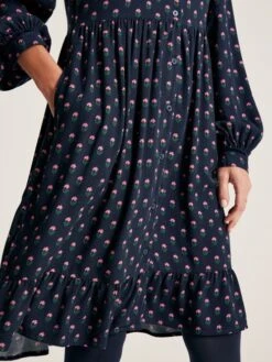 Navy Blue Button Down Dress With Peplum Hem 12 Navy Blue Button Down Dress With Peplum Hem -Elite Fashion Shop 177519s6