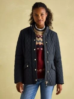 Navy Showerproof Quilted Jacket -Elite Fashion Shop 193930s5