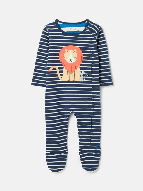 Joules Blue Zippy Artwork Cotton Babygrow 1 Joules Blue Zippy Artwork Cotton Babygrow