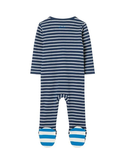 Joules Blue Zippy Artwork Cotton Babygrow 2 Joules Blue Zippy Artwork Cotton Babygrow - Image 2