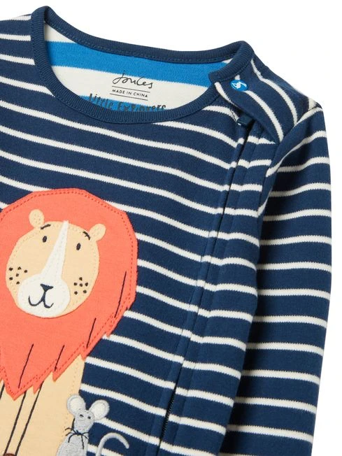 Joules Blue Zippy Artwork Cotton Babygrow 3 Joules Blue Zippy Artwork Cotton Babygrow - Image 3