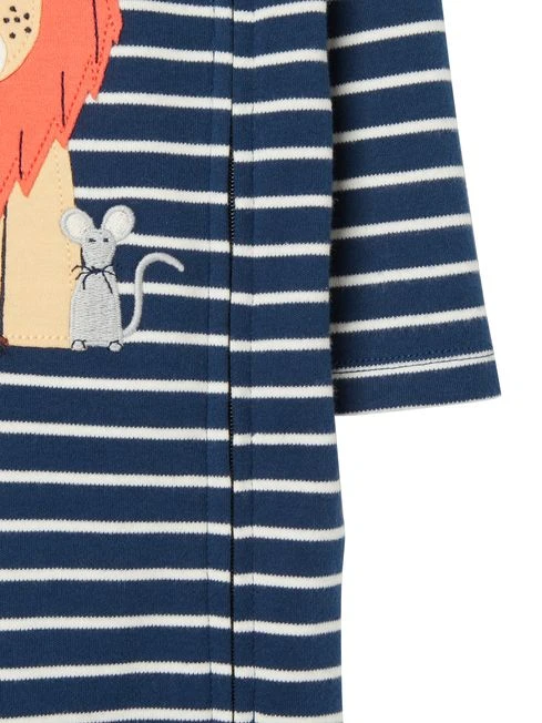 Joules Blue Zippy Artwork Cotton Babygrow 4 Joules Blue Zippy Artwork Cotton Babygrow - Image 4