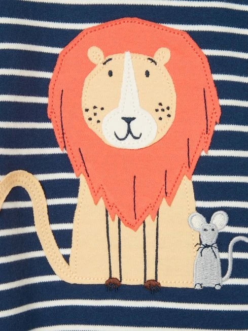 Joules Blue Zippy Artwork Cotton Babygrow 6 Joules Blue Zippy Artwork Cotton Babygrow - Image 6