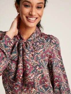 Pink Tie Neck Blouse -Elite Fashion Shop 198764s5