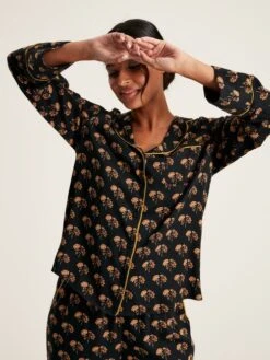 Black Floral Pyjama Set -Elite Fashion Shop 208885s3