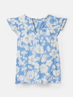 Blue Pop Over Frill Blouse 11 Blue Pop Over Frill Blouse -Elite Fashion Shop 223497s6