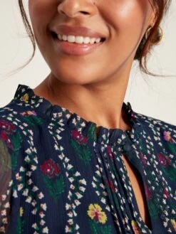 Navy Floral Georgette Dress -Elite Fashion Shop 232512s4