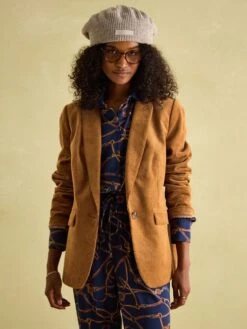 Tan Brown Cord Blazer -Elite Fashion Shop 308249s5