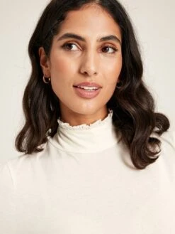 Cream Roll Neck Top -Elite Fashion Shop 317467s6