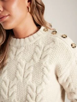 Cream Cable Knit Jumper -Elite Fashion Shop 327091s5