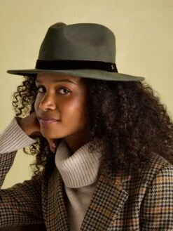 Khaki Fedora Hat