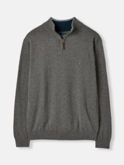 Grey Quarter Zip Knitted Jumper 15 Grey Quarter Zip Knitted Jumper -Elite Fashion Shop 335 961s8