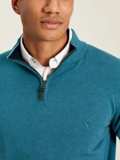 Blue Quarter Zip Knitted Jumper -Elite Fashion Shop 343503s4