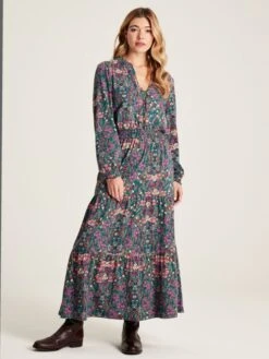 Blue Frill Neck Dress 11 Blue Frill Neck Dress -Elite Fashion Shop 350585s3