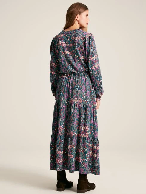 Blue Frill Neck Dress 4 Blue Frill Neck Dress - Image 4