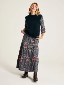 Blue Frill Neck Dress 13 Blue Frill Neck Dress -Elite Fashion Shop 350585s5