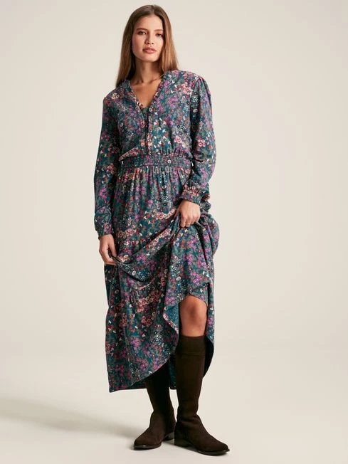 Blue Frill Neck Dress 6 Blue Frill Neck Dress - Image 6