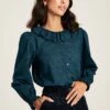 Navy Waterfall Blouse