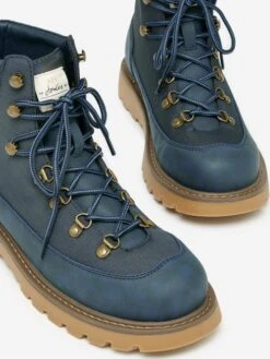 Navy Lace-Up Boots -Elite Fashion Shop 456938s5
