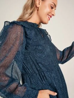 Navy Lumi Balloon Sleeve Dress 13 Navy Lumi Balloon Sleeve Dress -Elite Fashion Shop 490120s5