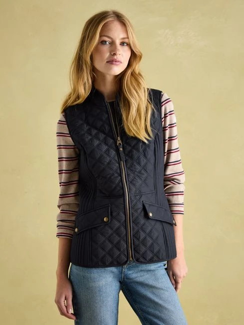 Navy Blue Showerproof Diamond Quilted Gilet 1 Navy Blue Showerproof Diamond Quilted Gilet