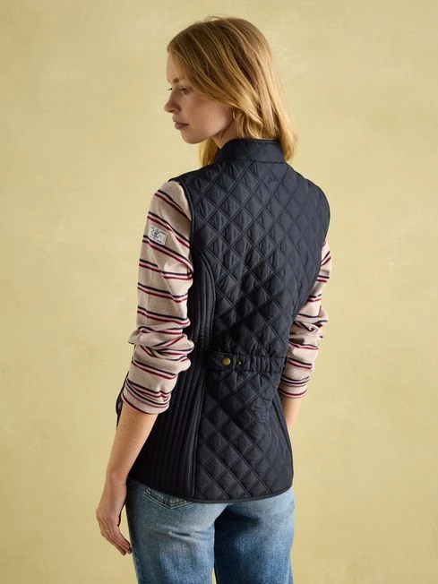 Navy Blue Showerproof Diamond Quilted Gilet 2 Navy Blue Showerproof Diamond Quilted Gilet - Image 2