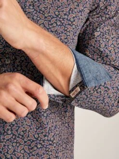 Navy Paisley Classic Fit Printed Shirt -Elite Fashion Shop 530676s4