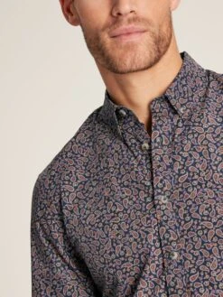 Navy Paisley Classic Fit Printed Shirt -Elite Fashion Shop 530676s6