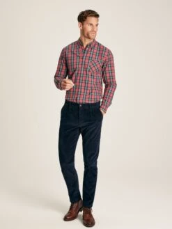 Red Long Sleeve Classic Fit Poplin Shirt -Elite Fashion Shop 584559s3