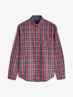 Red Long Sleeve Classic Fit Poplin Shirt -Elite Fashion Shop 584559s8