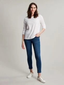 White Crew Long Sleeve T-shirt -Elite Fashion Shop 595524s3