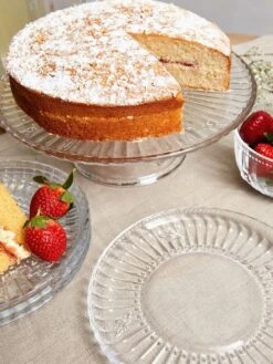 Clear Glass Bee Design Cake Stand