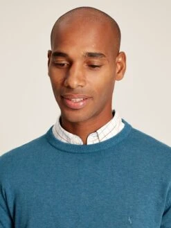 Blue Crew Neck Knitted Jumper -Elite Fashion Shop 606203s4