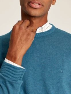 Blue Crew Neck Knitted Jumper -Elite Fashion Shop 606203s5