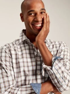 Cream Long Sleeve Classic Fit Poplin Shirt -Elite Fashion Shop 626328s4