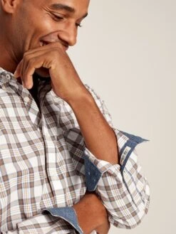 Cream Long Sleeve Classic Fit Poplin Shirt -Elite Fashion Shop 626328s5