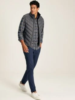 Garrett Grey Padded Shower Resistant Gilet -Elite Fashion Shop 630471s3