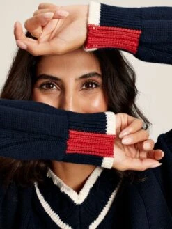 Navy Blue V-Neck Cricket Jumper -Elite Fashion Shop 642191s3