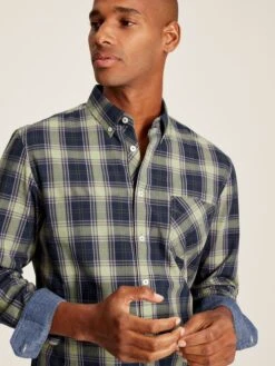 Green Long Sleeve Classic Fit Poplin Shirt -Elite Fashion Shop 645869s3