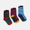 Stripe Striking Cotton Socks 3 Pack
