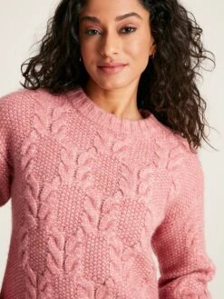 Pink Cable Knit Jumper -Elite Fashion Shop 670344s5
