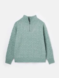 Teal Blue Quarter Zip Jumper -Elite Fashion Shop 707220s6