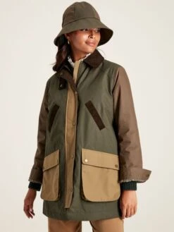 Brown/Khaki Showerproof Quilted Wax Jacket -Elite Fashion Shop 718273s7